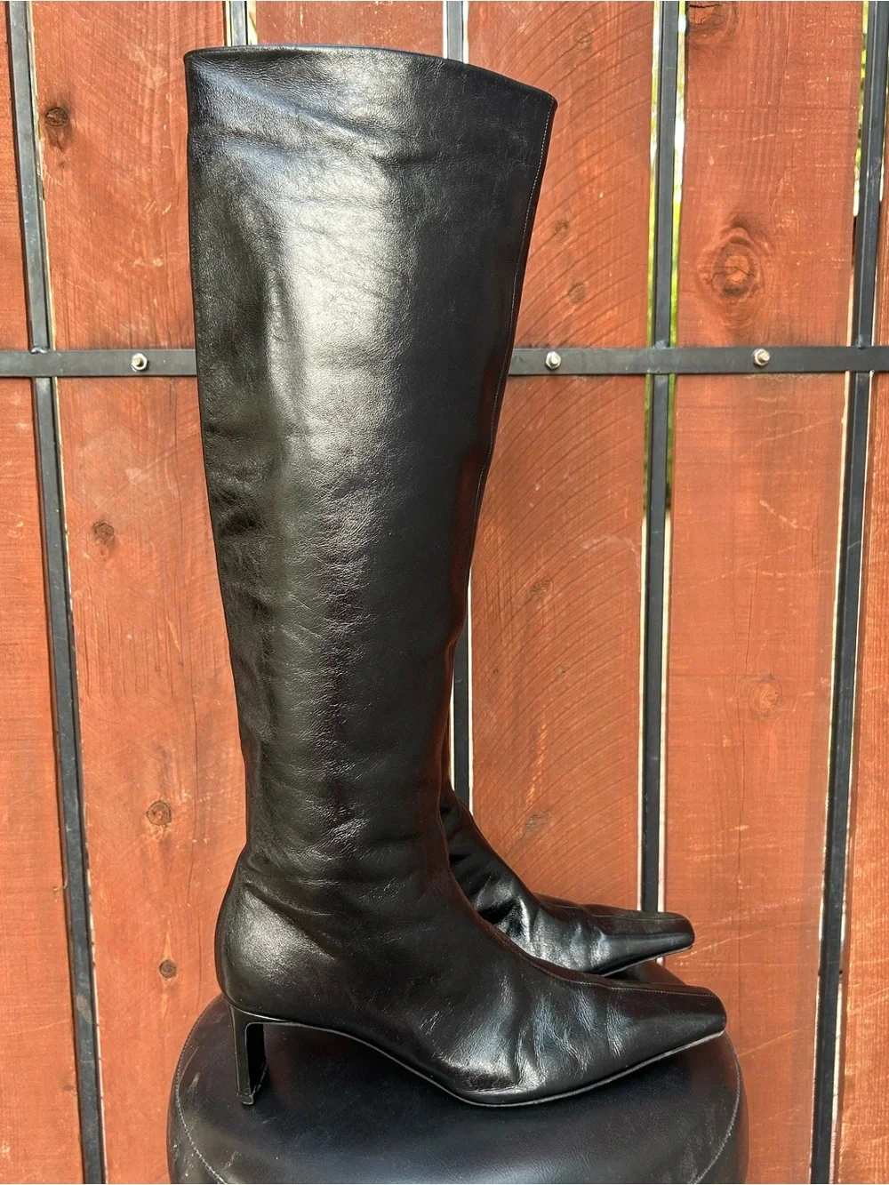 Khaite Ona Knee High Boots Black Leather - size 40EU